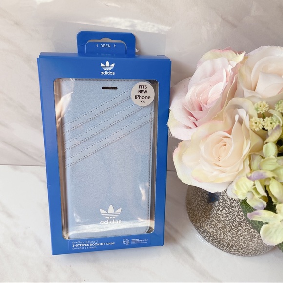 ADIDAS ORIGINALS 3 STRIPE BOOKLET CASE IPhone X XS - Picture 1 of 8